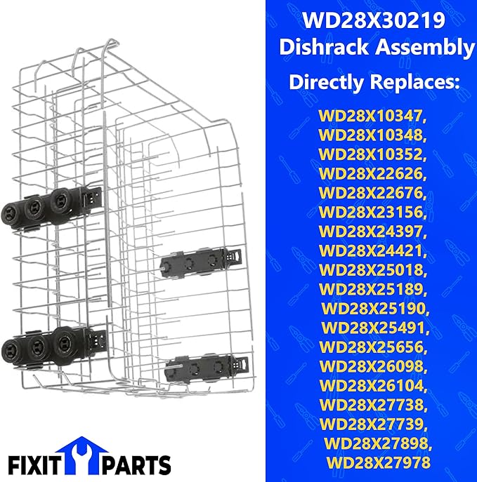 US-Based Supplier – WD28X35779 WD28X30219 Upper Dishrack Assembly works with GE Dishwashers Replaces AP7034202 WD28X25018 WD28X26104 WD28X10347 WD28X25189 WD28X26098 WD28X10352 WD28X22676 and more