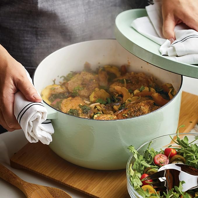 KitchenAid Enameled Cast Iron Dutch Oven/Casserole, 6 Quart, Pistachio