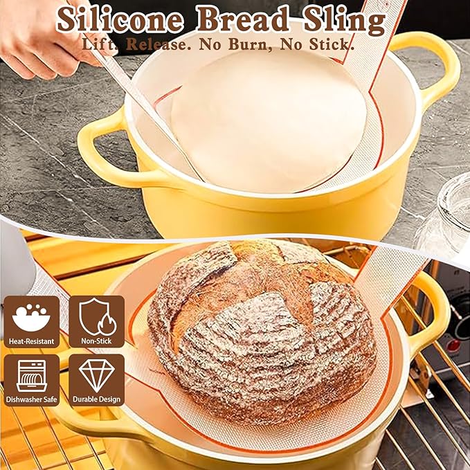 Complete Sourdough Baking Kit with Proofing Baskets, Starter Jar & Tools – All-in-One Bread Making Kit for Beginners & Artisan Sourdough Bread Baking Supplies with Bread Lame, Scrapers & Bags