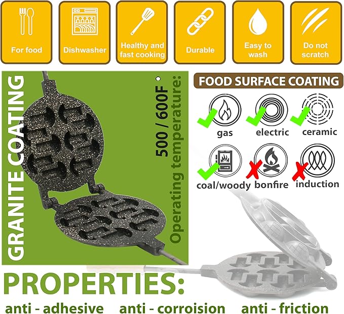 Non-stick Coating granite stone Cookie Mushroom Mold Assorted Tasty Homemade Cookies Baking Tools & Accessories Cookie Presses Bakeware (10 Mushrooms)
