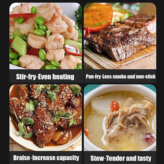 Uncoated Thick Iron Pot, Japanese Uncoating Cast Iron Pot, IronPot Pro, Multifunctional Non-Stick Cast Irons Wok with Lid, High Purity Irons Frying Pan for Cooking (Hammer, L-11in)