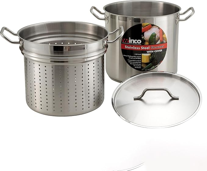 Winware Stainless 20 Quart Steamer/Pasta Cooker with Cover