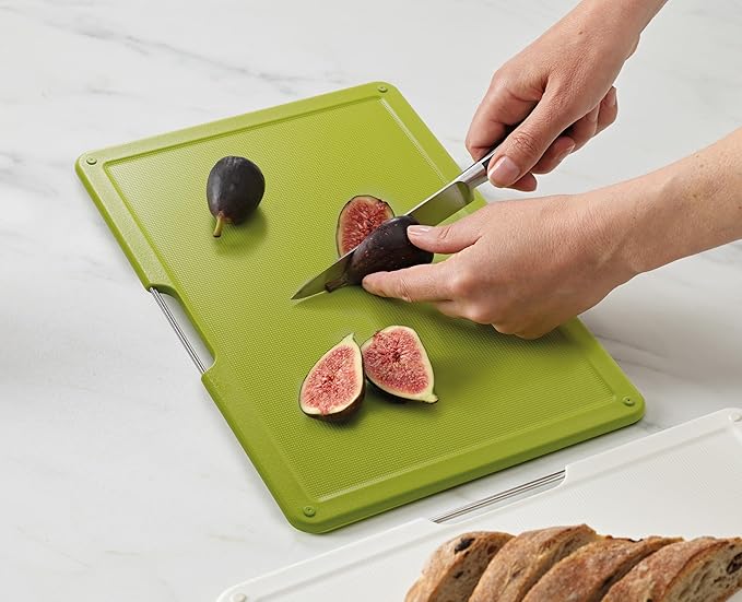 Joseph Joseph Folio Slim 3-piece Under-shelf Kitchen Cutting Board Set, Cupboard storage, fits shelves up to 0.8" thick, Regular (12.5" wide)