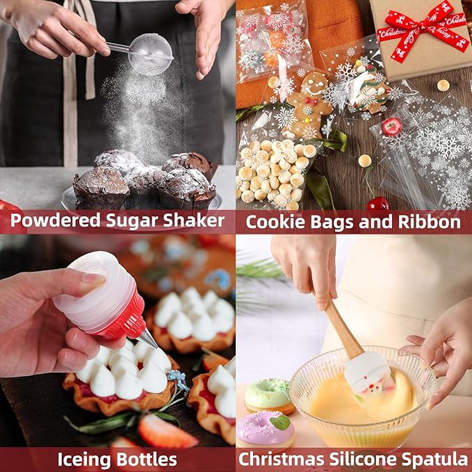 Baking Tool Advent Calendar Adult Women, 24 Day Christmas Countdown Calendar with Assorted Christmas Cookie Cutters Baking Supplies Gift for Beginners