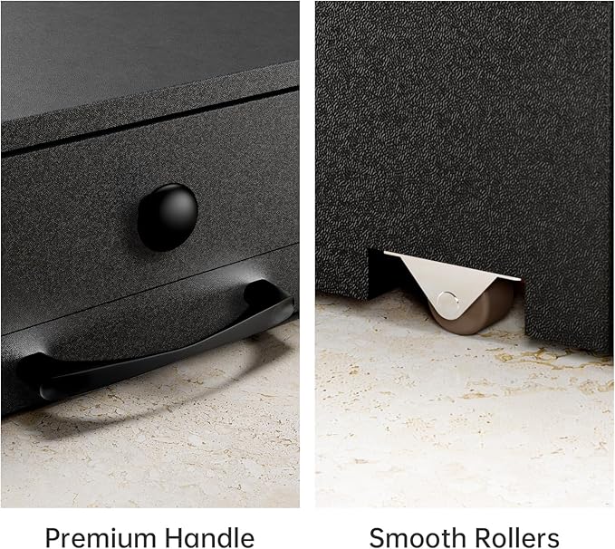 NiHome Wood Coffee Machine Tray with Pod Drawer, Smooth Wheels Rolling Appliance Slider, Large Drawer for K-Cups, Tea Bags, Under Cabinet Countertop Caddy for Espresso Maker, Blender, Air Fryer