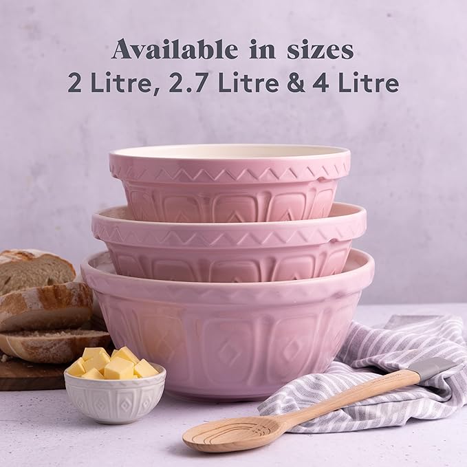 Mason Cash Color Mix S24 (2.15 Qt) Mixing Bowl | Powder Pink