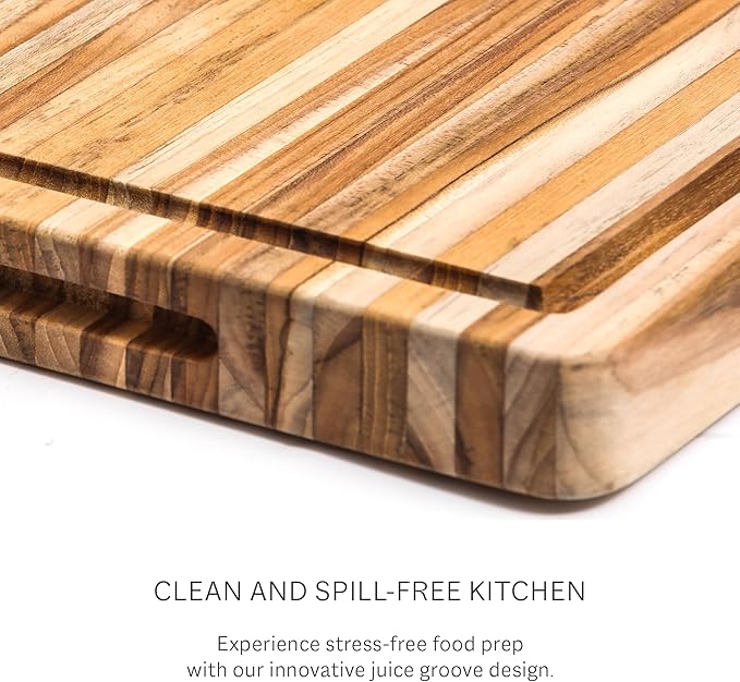 Teakhaus Cutting Board - Extra Large (XL) Wood Cutting Board with Grip Handles - Holiday Gift Ideas for Men and Women - Gift-Ready, Reversible, Edge Grain Wood, Knife Friendly - FSC Certified