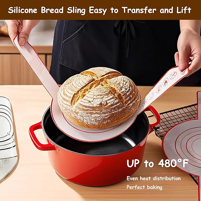 17-Piece Sourdough Starter Kit – Silicone Bread Proofing Basket Set with Round & Oval Food-Grade Bannetons, Liners, Whisk, Lame, Jar, and Baking Tools for Homemade Bread