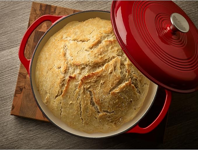Mercer Culinary Enameled Cast Iron Round Dutch Oven, 6 qt., Red