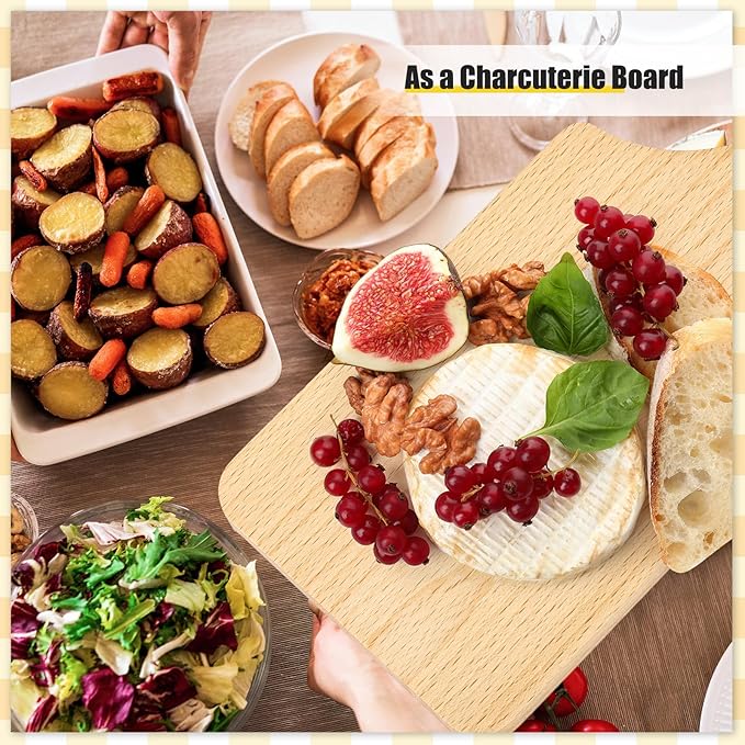Lounsweer 6 Pcs Thicken Cutting Board Bulk Wood Board for Chopping Serving Charcuterie Material for Laser Engraving Mother' Day Wedding Housewarming Gift