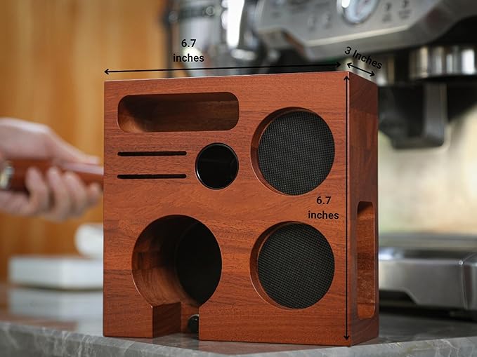 54mm Espresso Tamping Station For Breville Espresso Machine Accessories Rosewood Tamper Stand & Portafilter Holder