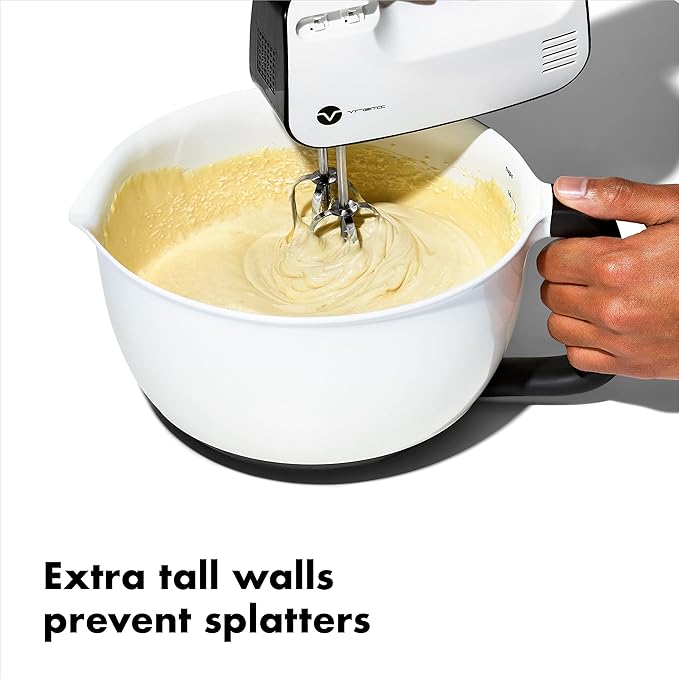 OXO Good Grips 4Qt BPA Free Plastic Batter Mixing Bow with Lid, White (Pack of 4)