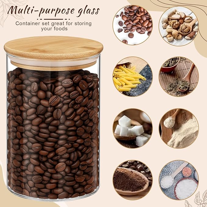 LemonRoad 3 Pcs Hot Cocoa Bar Accessories Wooden Hot Chocolate Bar Organizer with Glass Jar and Spoon Coffee Sugar Container Set Cocoa Container Box with Drawer for Kitchen Winter Pantry Storage