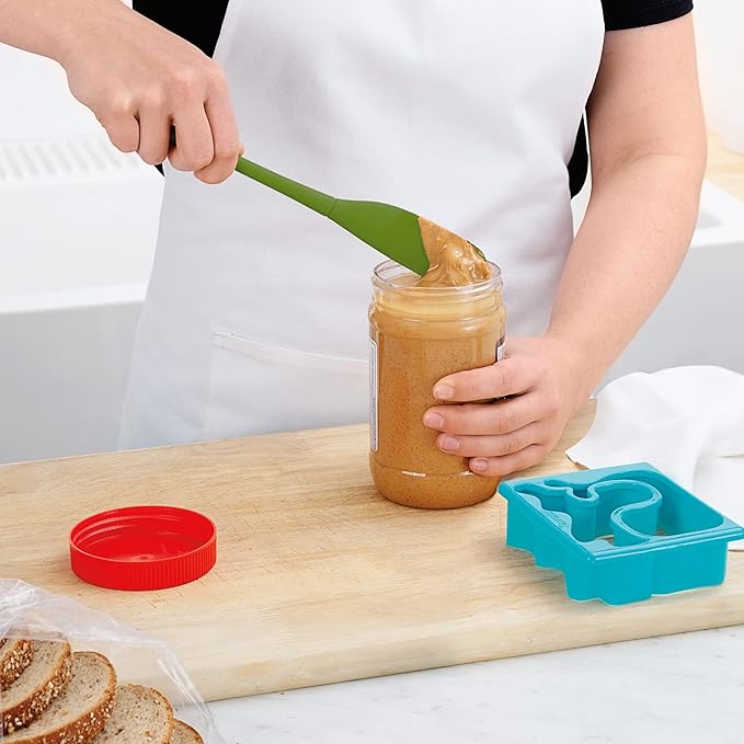 Tovolo Flex Core 5 Piece Silicone Spatula Set Heat Resistant All Silicone Utensils Include Non Stick Spatula Spoonula Jar Scraper, Dishwasher Safe BPA Free Spatulas for Baking Mixing, Pesto Green