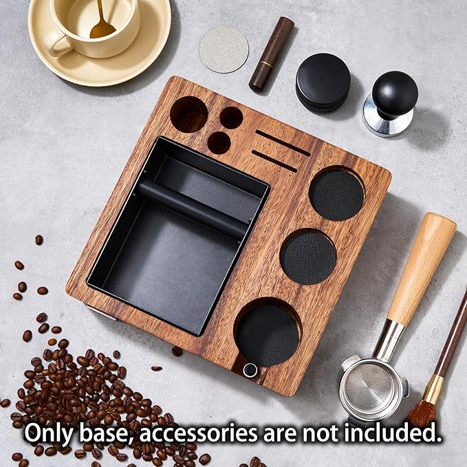 Espresso Knock Box, Tamping Station 58mm for Breville Machines | Barista Workstation with Tamper, Distributor, Normcore Counter Organizer, Portafilter Holder & Multi-Accessory Storage