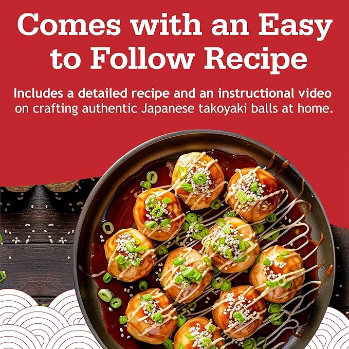 Otafuku Takoyaki Plate, Cast Iron Japanese Grill for Cooking Takoyaki Balls, Silicon Coated Pan (16 Holes)