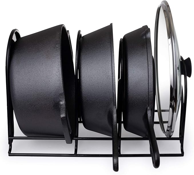 Cuisinel HEAVY DUTY POTS AND PANS ORGANIZER - EXTRA LARGE 5-TIER RACK - HOLDS CAST IRON SKIL