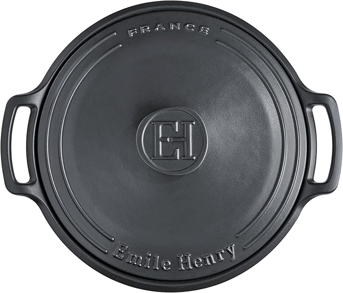 Emile Henry Made in France SUBLIME Ceramic 4 qt. Round Dutch Oven, Graphite