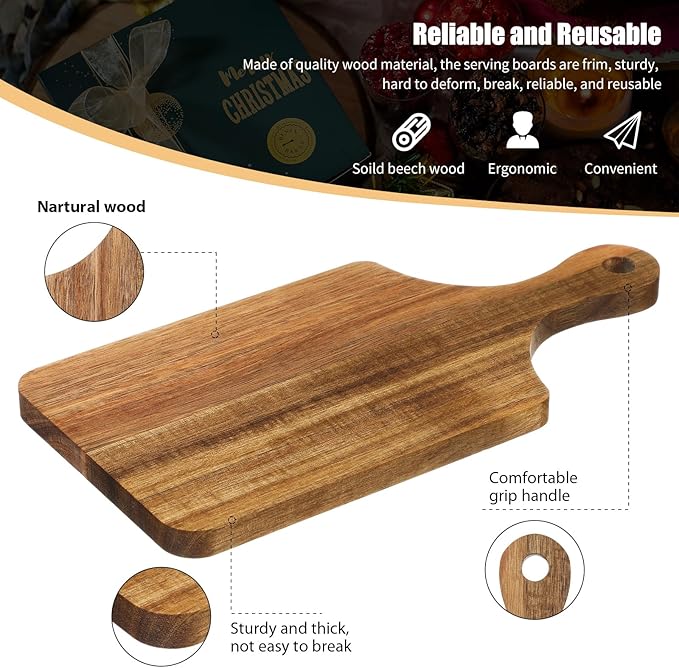 Patelai 1 Pack Thicken Bamboo Cutting Board Bulk Acacia Wood Chopping Unfinished Crafts Serving Charcuterie Boards for DIY Wedding Housewarming Gift (Acacia Wood)