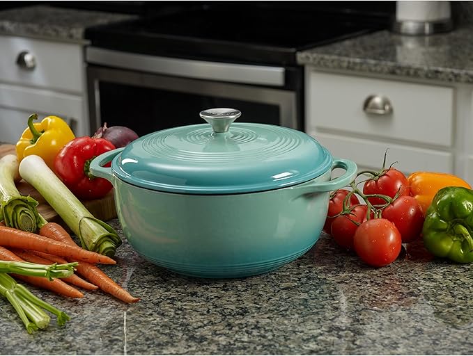 Mercer Culinary Enameled Cast Iron Round Dutch Oven, 6 qt., Aqua