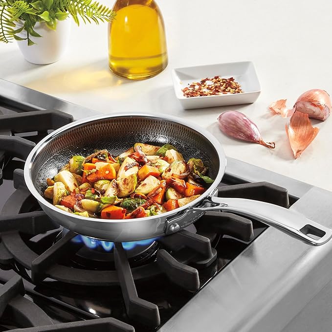 Cuisinart FusionPlus Nonstick Stainless Steel Cookware, 10-Inch Skillet with PFAS-Free PURELYSEAR Ceramic Technology, Scratch Proof, Cool Grip Handles, Dishwasher Safe, FPS22-24