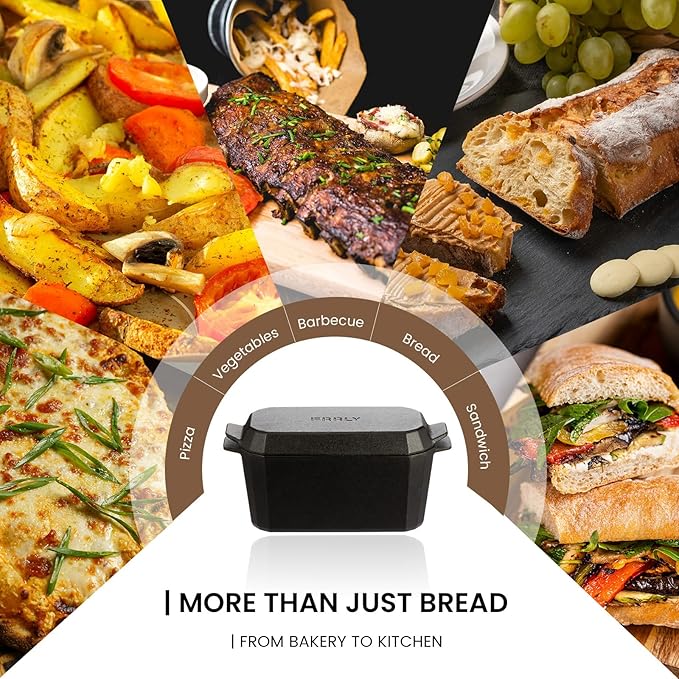 Cast Iron Bread Loaf Pan with Lid,Bread Baking Pan,Cast Iron Dutch Oven for Sourdough,10 x 5 Inch Pre-seasoned Even Heat Distribution Baking Pan for Homemade Bread