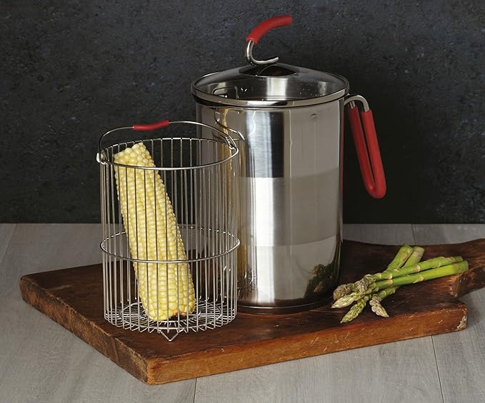 Kuhn Rikon 4th Burner Pot with Glass Lid and Steam basket 12 cup (Pack of 6)