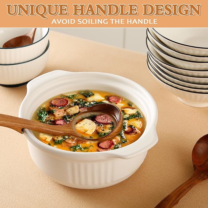 Wooden Ladle for Soup, 3Size Natural Teak Wooden Spoons for Cooking, Non-Stick Wood Spoon, Wood Cooking Spoons, Wooden Soup Spoons, Kitchen Utensils Spoons Sets