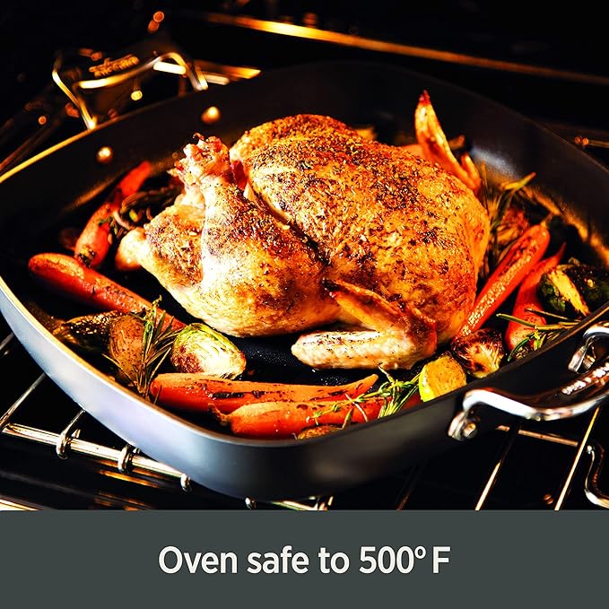 All-Clad Essentials Hard Anodized Nonstick Sauce Pan Set 4 Piece, 8, 10.25 Inch, 4 Quart Oven Broiler Safe 500F Pots and Pans, Cookware Black