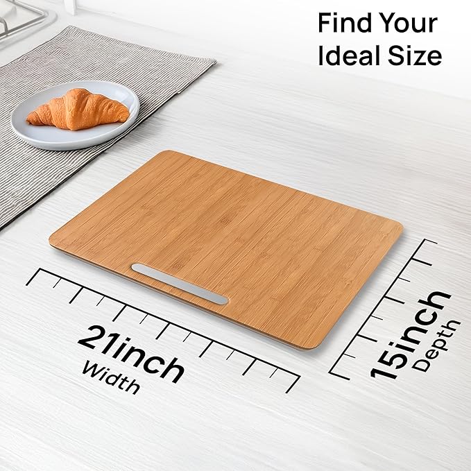 Ibyx Elegant Sliding Tray for Your Coffee Maker & Heavy Kitchen Appliances - Sturdy, Slides Easily from Under The Cabinet (Natural, 21" W x 15" D)