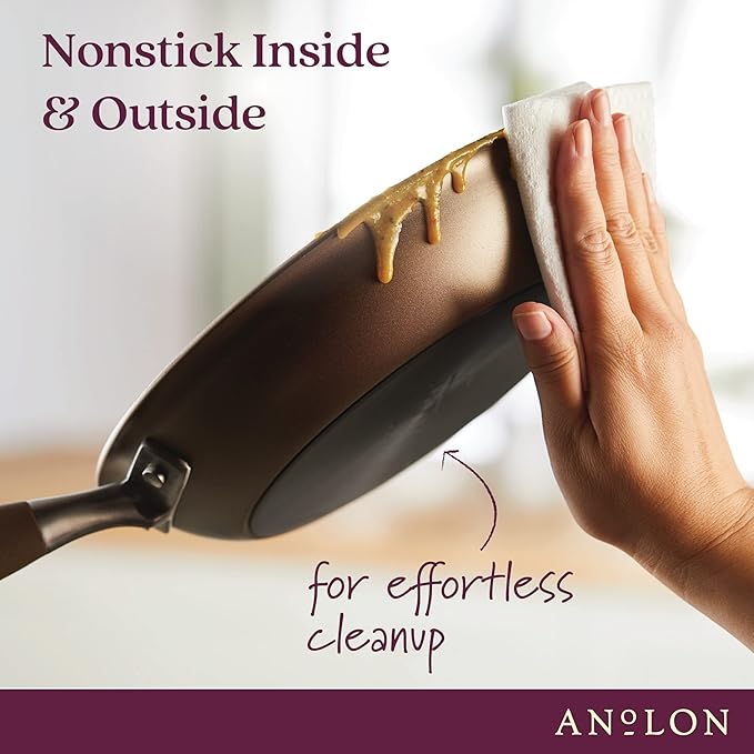 Anolon Advanced Home Hard-Anodized Nonstick Skillets (12-Inch with Lid, Bronze)