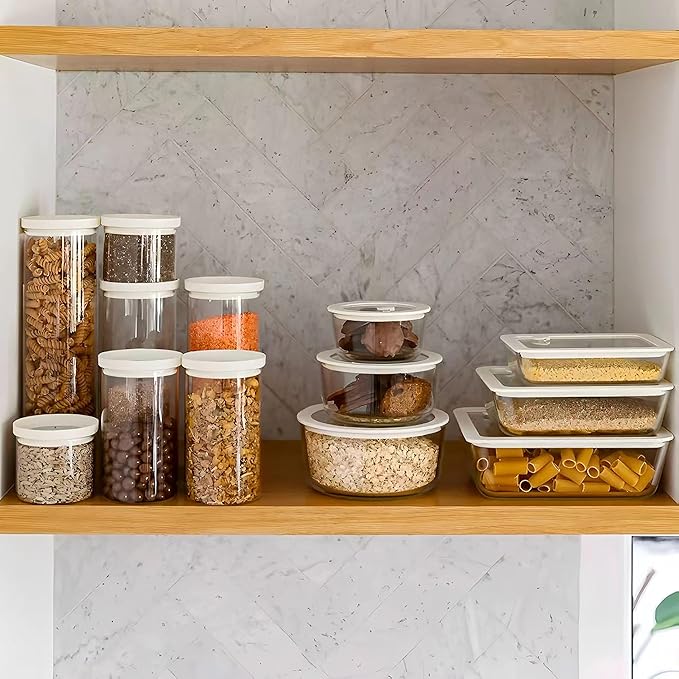 Urban Green Glass Food Container Set with Glass Lid, 4 Pack, Meal Prep Containers with Silicone Framed Airtight Lid, Leakproof, 100% Plastic Free,