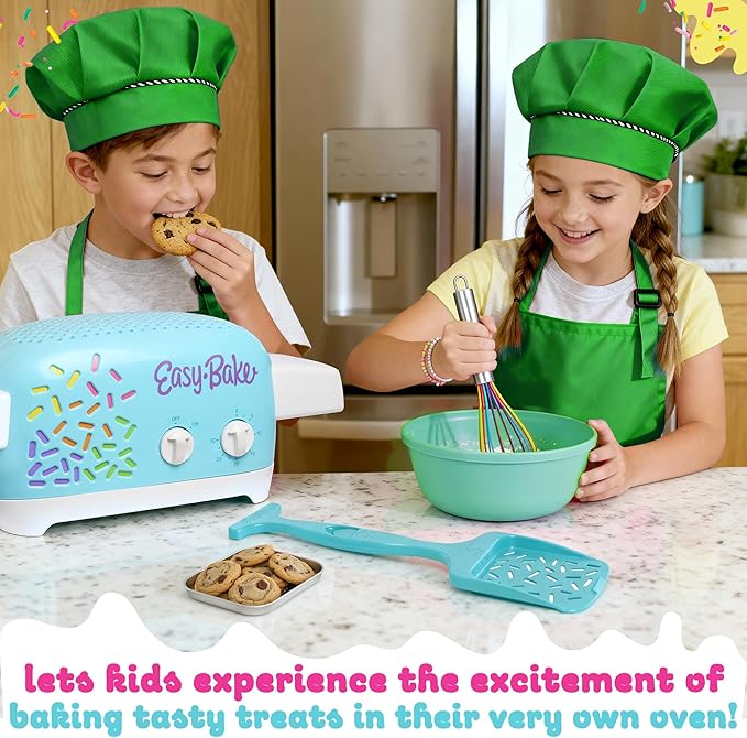 Ultimate Easy Baking Oven Bundle For Kids With 20 Items - Oven, 2 Refill Mixes, Apron, Hat, 2 Bowls, Spatula, Whisk, 9 Stickers, Baking Pan & Tool (Greatest Hero Green Bundle)