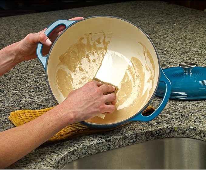 Mercer Culinary Enameled Cast Iron Round Dutch Oven, 6 qt., Turquoise