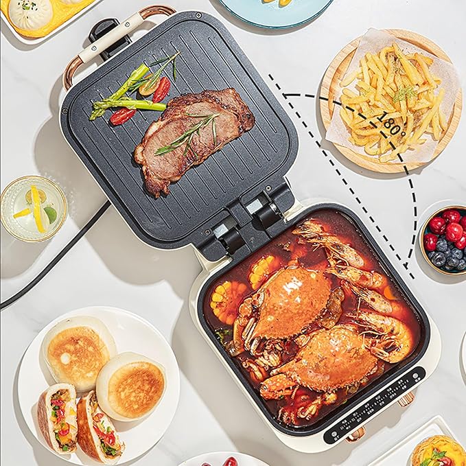 Electric Pancake Pan, Electric Baking Pan, Electric Skillet, Electric Fry Pan, Large Capacity Non-Stick Pan, for BBQ, Steaks, Sandwiche