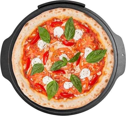 Outset Cast Iron Grill Pizza Pan, 18" Pizza Stone For Oven and Grill