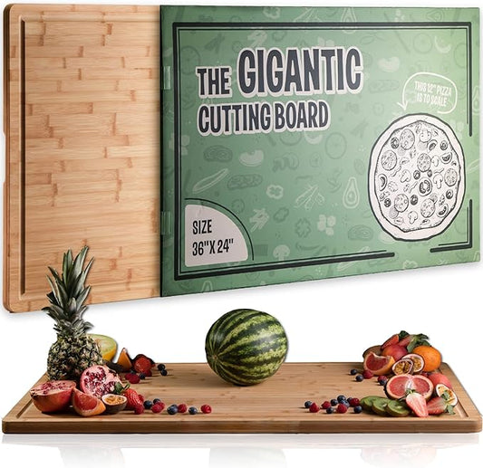 Gigantic Extra Large Cutting Board for Kitchens 36 X 24 - Heavy Duty Bamboo Chopping Boards for Meat, Veg & Charcuterie - Large Wooden Stove Top & Countertop (36" x 24")