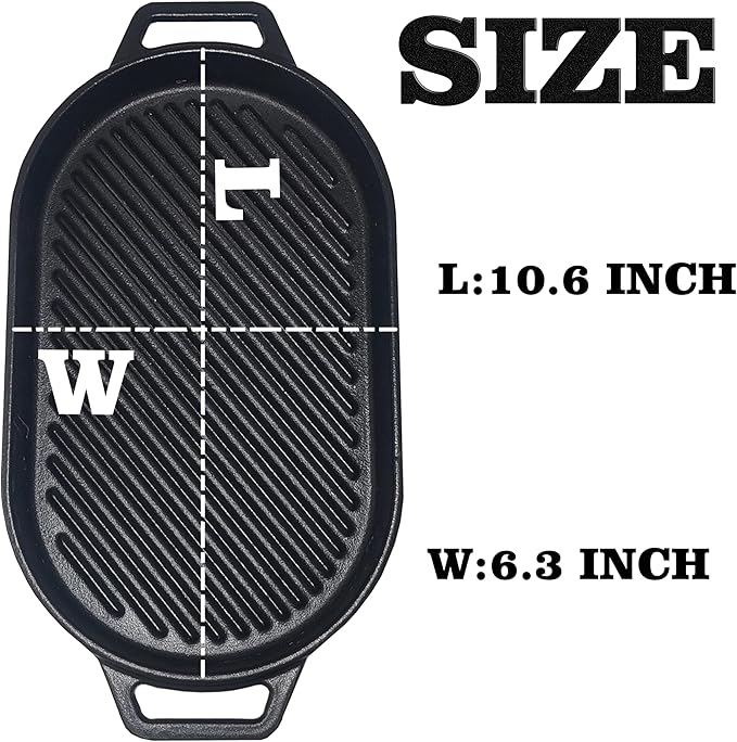 JIN BETTER GRILL PARTS New Skillet with Insulated Wooden Cushion and Removable Handle Compatible with Gas Cooktops and Grills