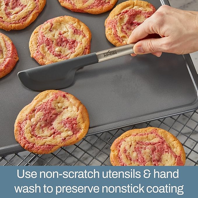 All-Clad Pro-Release Nonstick Bakeware Quarter Sheet Pan 13x9 Inch Oven Safe 450F Half Sheet, Cookie Sheet, Muffin Pan, Cooling & Baking Rack, Round Cake Pan, Loaf Pan, Baking Pan Grey