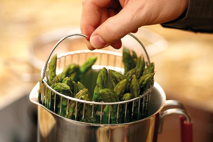 Kuhn Rikon 4th Burner Pot with Glass Lid and Steam basket 12 cup (Pack of 6)