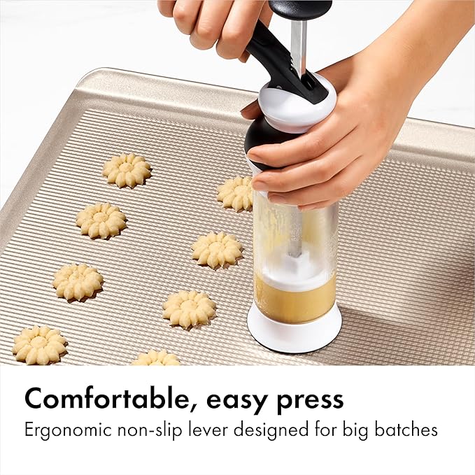 OXO Good Grips 14-Piece Cookie Press Set,Cookie Press with 12 Stainless Steel Disks and Storage Case,Holiday Baking and Everyday Treats,Essential Baking Supplies,(Pack of 2)