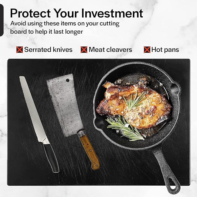 Thirteen Chefs 30x18 Extra Large Cutting Board for Fish, Meat, BBQ - 1/2 Inch Thick Black Plastic, Commercial Grade HDPP Poly with NSF Stamp, 10 pounds