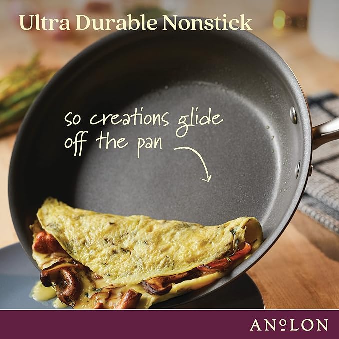 Anolon Advanced Home Hard-Anodized Nonstick Skillets (12-Inch with Lid, Bronze)