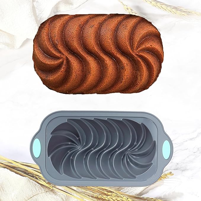 4 Piece Silicone Loaf Pan for Baking Bread, Non-Stick Kitchen Oven Bread Pan, Perfect for Banana Bread, Sandwich Bread, Pound Cake and Meatloaf, 4 Cups, Grey
