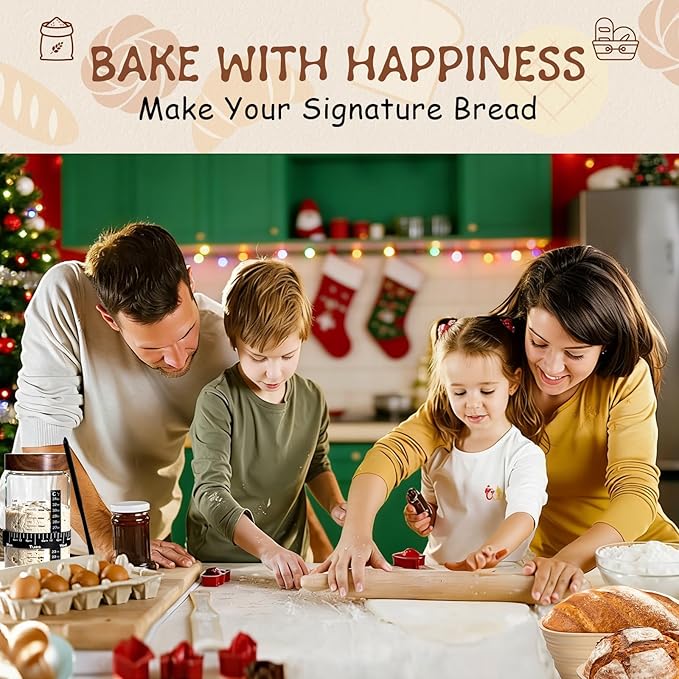 Sourdough Kit, 40oz Sourdough Starter Kit, 2 Silicone Banneton 9 Bread Proofing Baskets,Complete Sourdough Bread Baking Supplies for Beginners,sourdough bread baking supplies