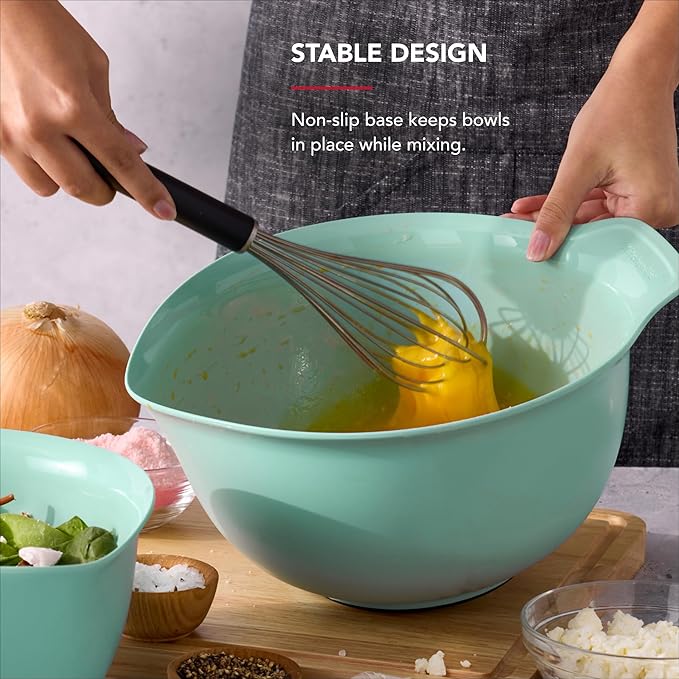 KitchenAid Universal Nesting Plastic Mixing Bowls, Set of 3, Spearmint