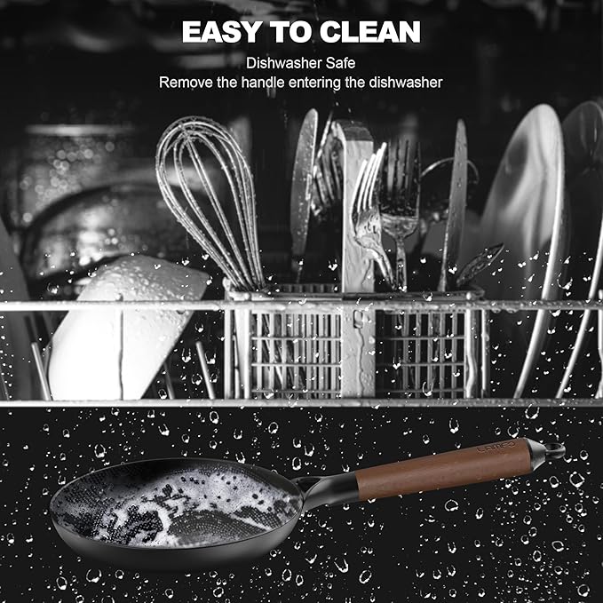 10" Cast Iron Skillets, Nonstick Frying Pans with Detachable Handle, Oven & Dishwasher Safe, Works with All Gas, Electric and Induction Stoves for Men and Women