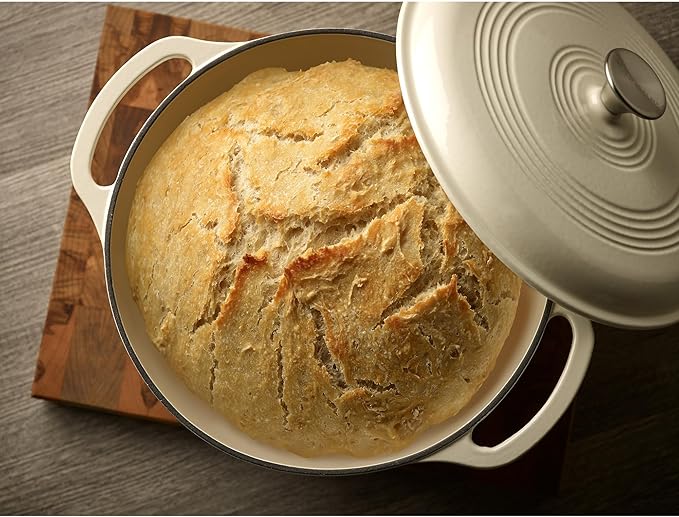 Mercer Culinary Enameled Cast Iron Round Dutch Oven, 6 qt., White