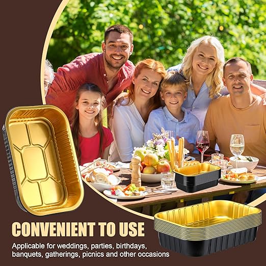 30 Pack Aluminum Pans with Lids Kit Includes 10 Pack 10x13 Half Size Oven Steam Table Tin Foil Pans Collocation 20 Pack 8.7x6 Disposable Baking Pan Chafing Trays
