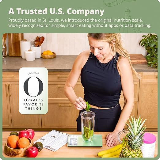 Greater Goods Digital Nutrition Scale – Accurate Macro and Calorie Tracking for Meal Prep, Weight Loss, and Healthy Eating | 2,000 Built-in Foods, Intuitive Nutrition Label Display, 11lb Cap, Green